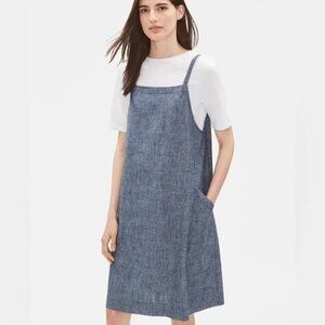 Eileen Fisher Chambray Hemp and Organic Cotton Sleeveless Dress Size Large